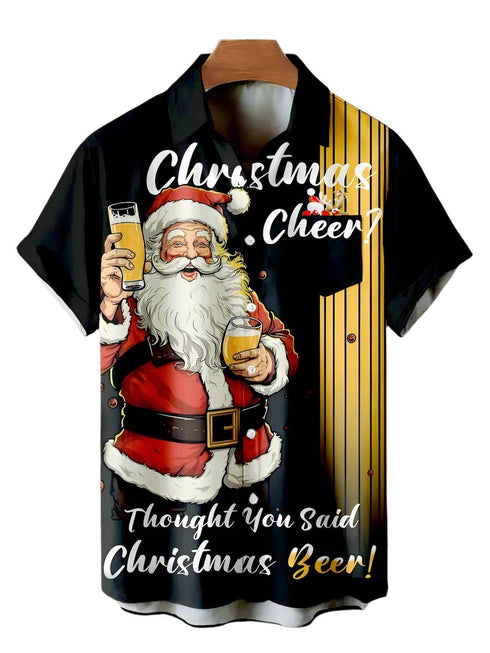 Men's Christmas Funny Graphic Short Sleeve Hawaiian Shirt